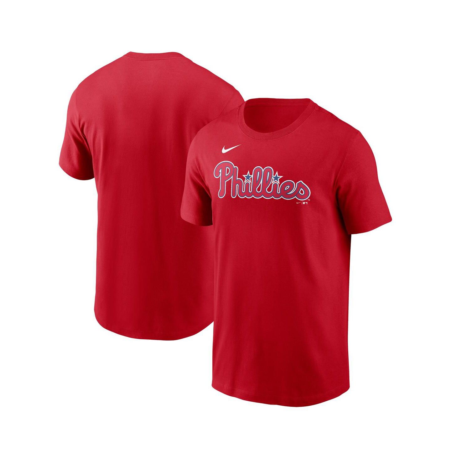 Мужская футболка Nike Red Philadelphia Phillies Fuse Wordmark — фото 1
