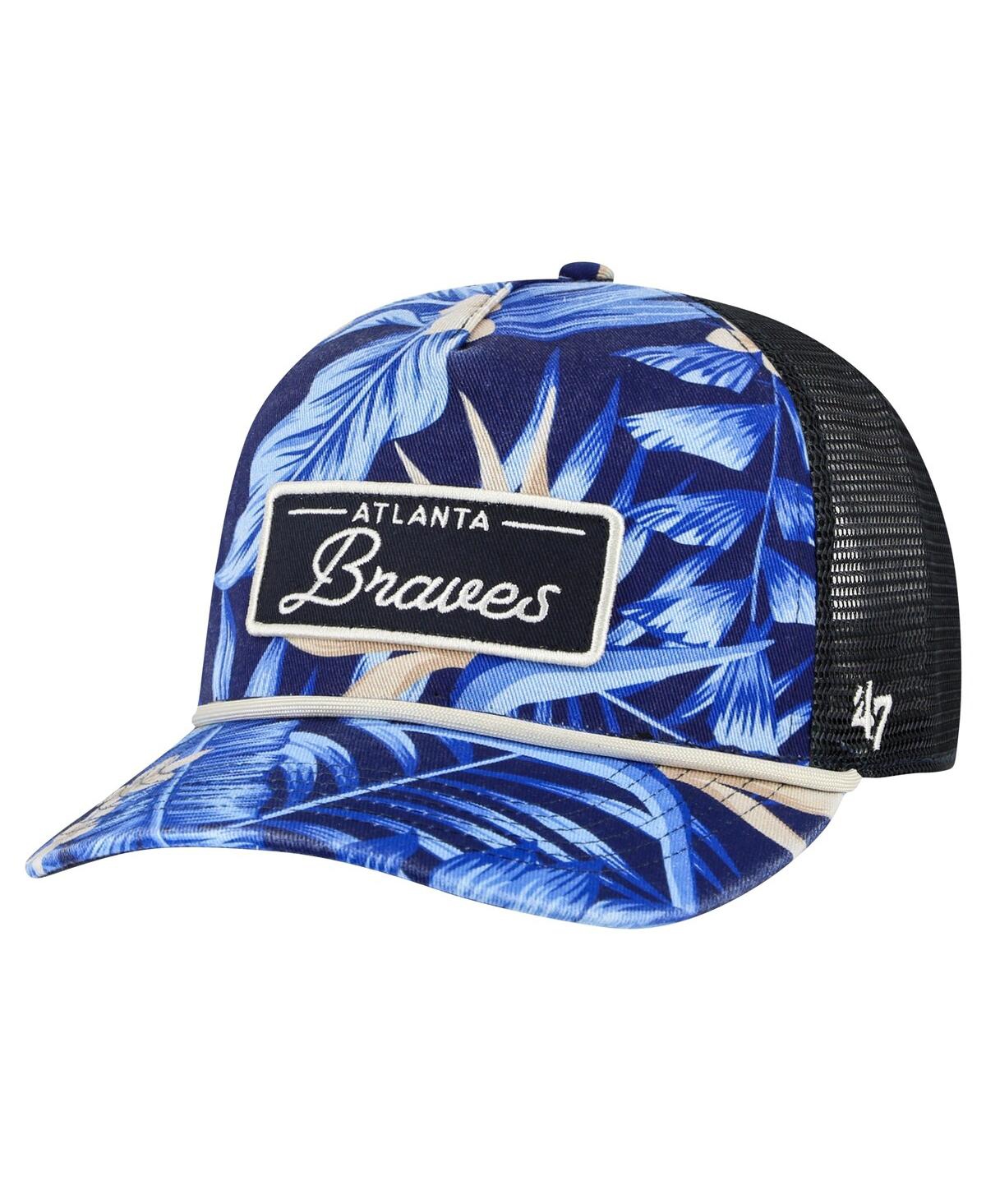 47 Brand Men's ' Navy Atlanta Braves Tropicalia Trucker Hitch Adjustable Hat