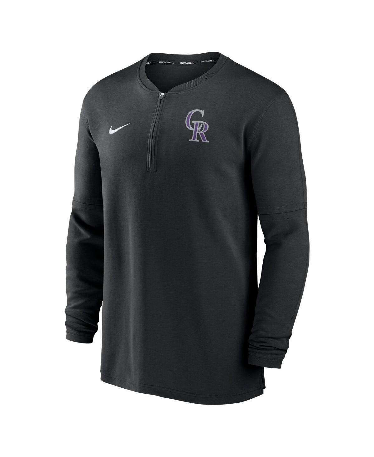 Men's NikeColorado Rockies Authentic Collection Game Time Performance Quarter-Zip Top - Black
