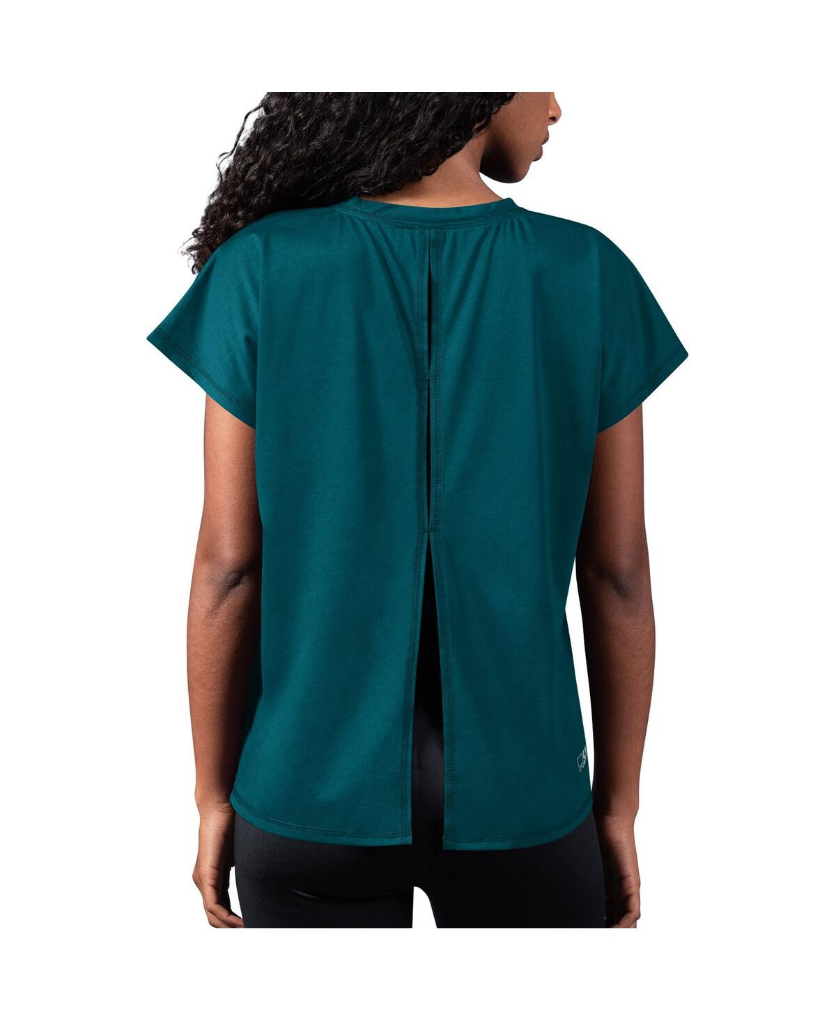 Shop Msx By Michael Strahan Women's  Green Philadelphia Eagles Abigail Back Slit T-shirt
