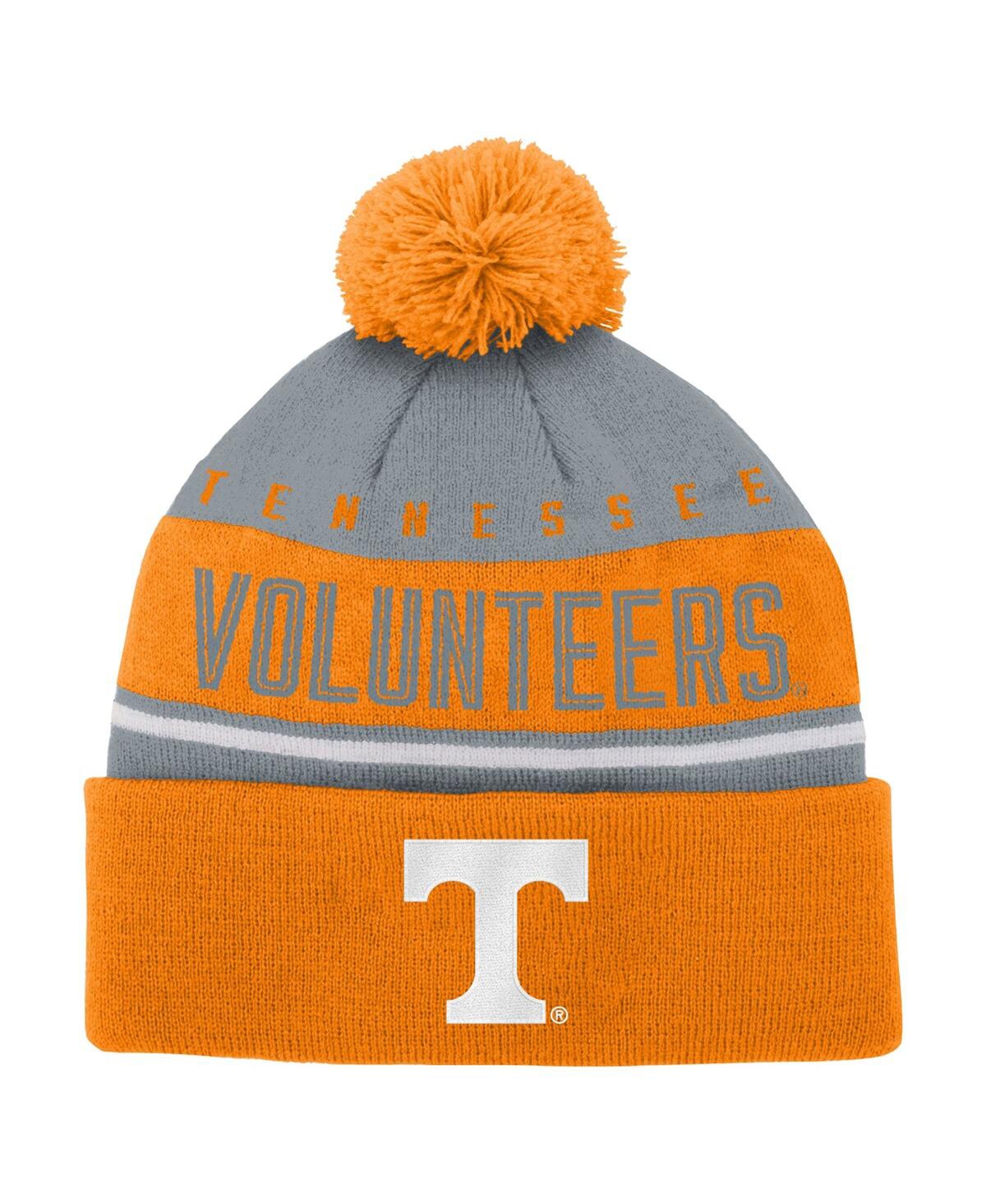Outerstuff Kids' Youth Boys And Girls Tennessee Orange Tennessee Volunteers Redzone Jacquard Cuffed Knit Hat With Pom