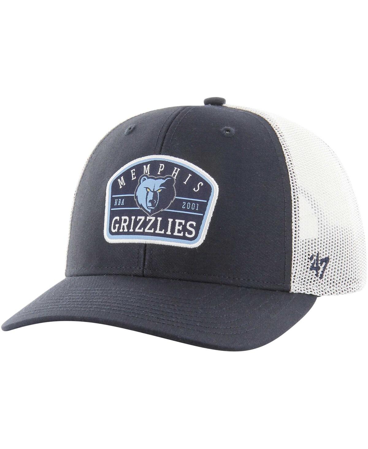 47 Brand Men's ' Navy Memphis Grizzlies Semi Patch Trucker Adjustable Hat