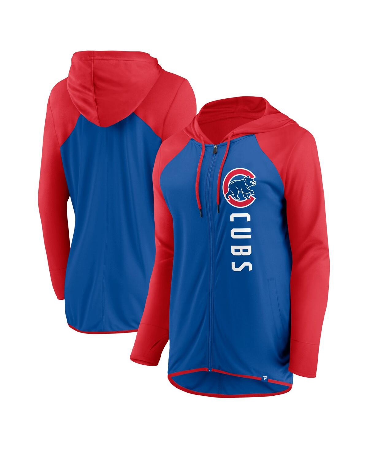 Women's Fanatics Royal, Red Chicago Cubs Forever Fan Full-Zip Hoodie Jacket - Royal, Red