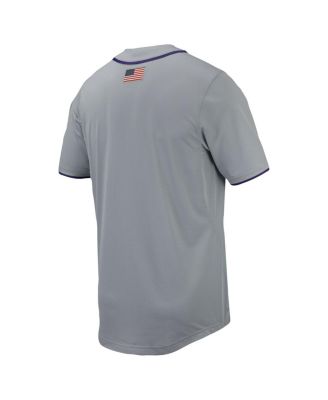 Nike Men's Gray LSU Tigers Replica Full-Button Baseball Jersey