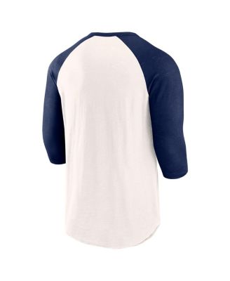 Men's White, Navy Detroit Tigers Backdoor Slider Raglan 3/4-Sleeve T-shirt