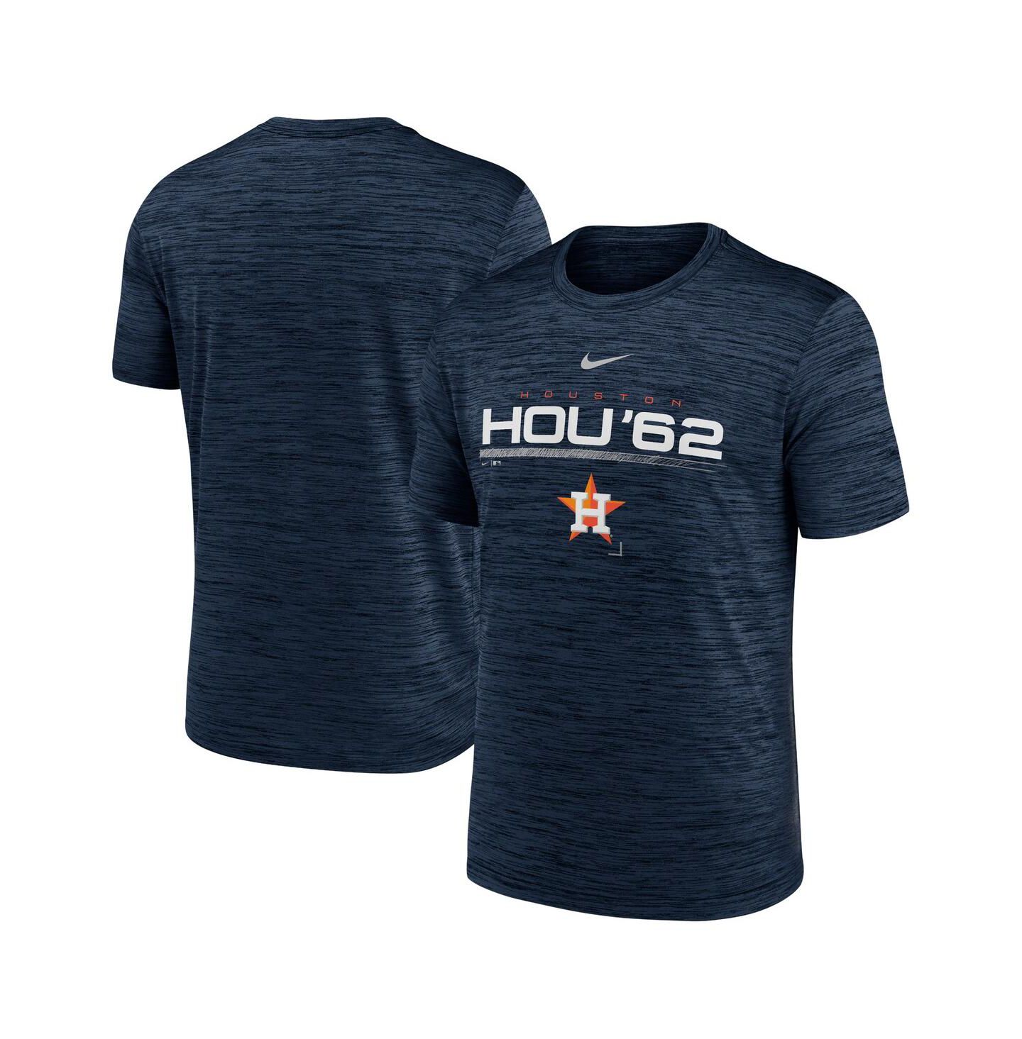 Мужская футболка Nike Navy Houston Astros Wordmark Velocity Performance — фото 1