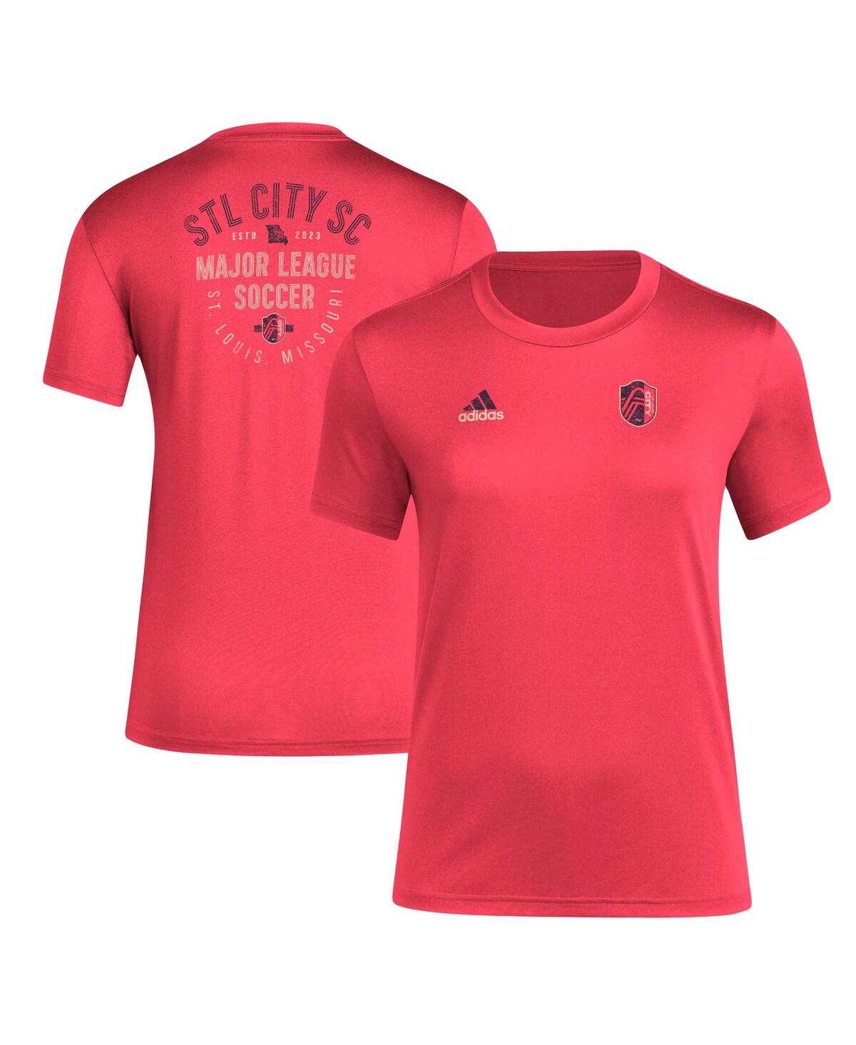 Women's adidas Red Distressed St. Louis City Sc Local Stoic Aeroready T-shirt - Red
