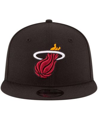 Men's Black Miami Heat Official Team Color 9FIFTY Snapback Hat