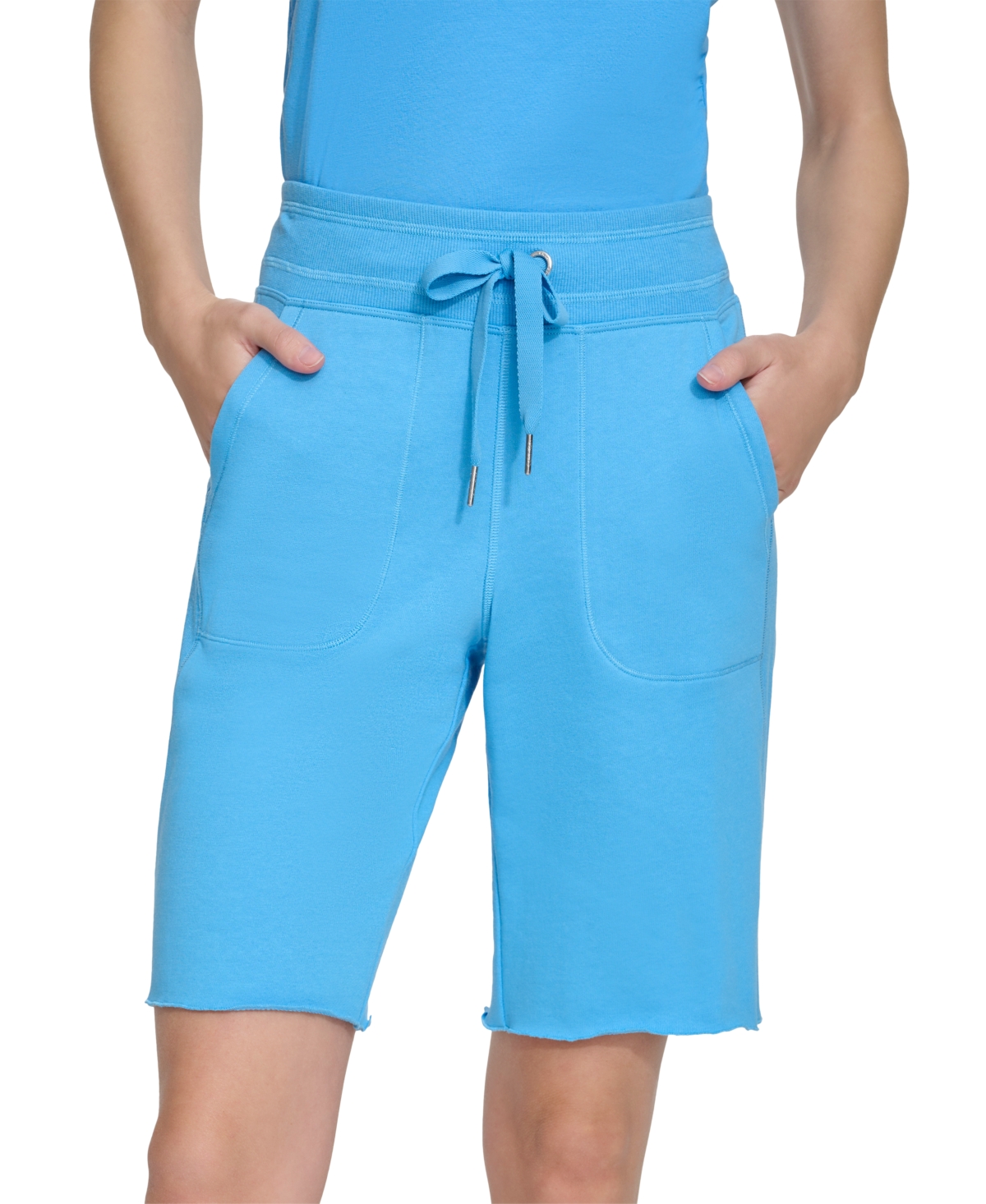 Shop Calvin Klein Women's Performance Drawstring Shorts In Azure Blue