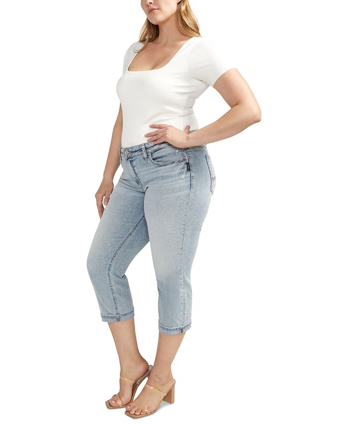 Silver Jeans Co. Plus Size Britt HighRise CurvyFit Capri Jeans Macy's