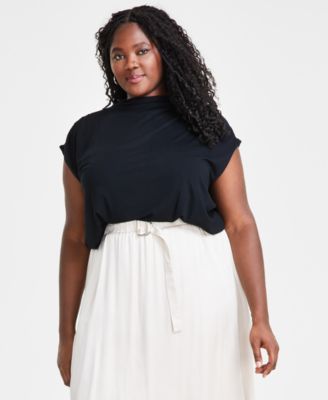 Bar III - Trendy Plus Size Short-Sleeve Blouson Tee