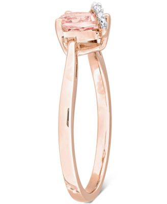 Morganite (5/8 ct. t.w.) & Diamond Accent Heart Ring in 18k Rose Gold Flash-Plated Sterling Silver