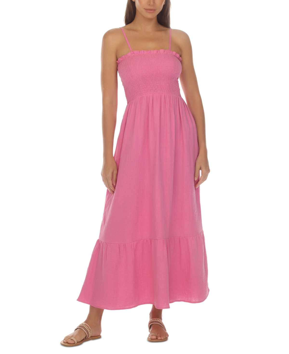 Women's Cotton Maxi Dress Cover-Up - Pink