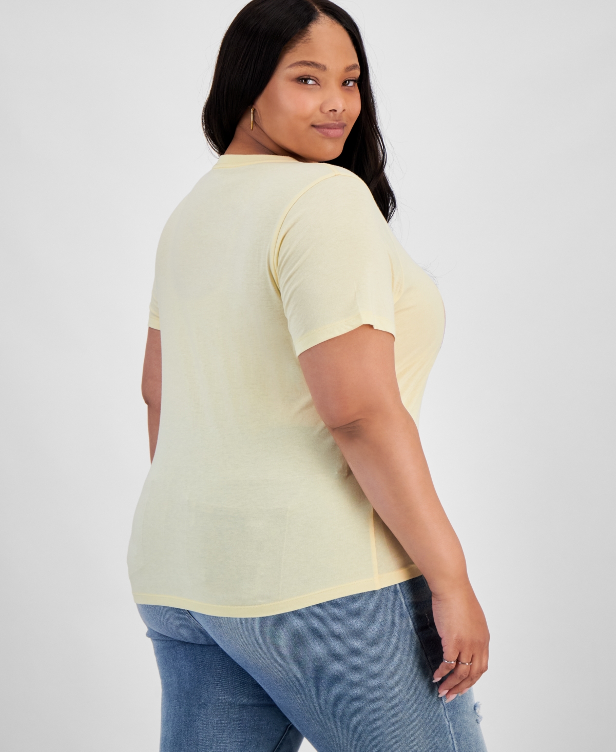 Shop Grayson Threads, The Label Trendy Plus Size Snoopy Graphic T-shirt In Yellow