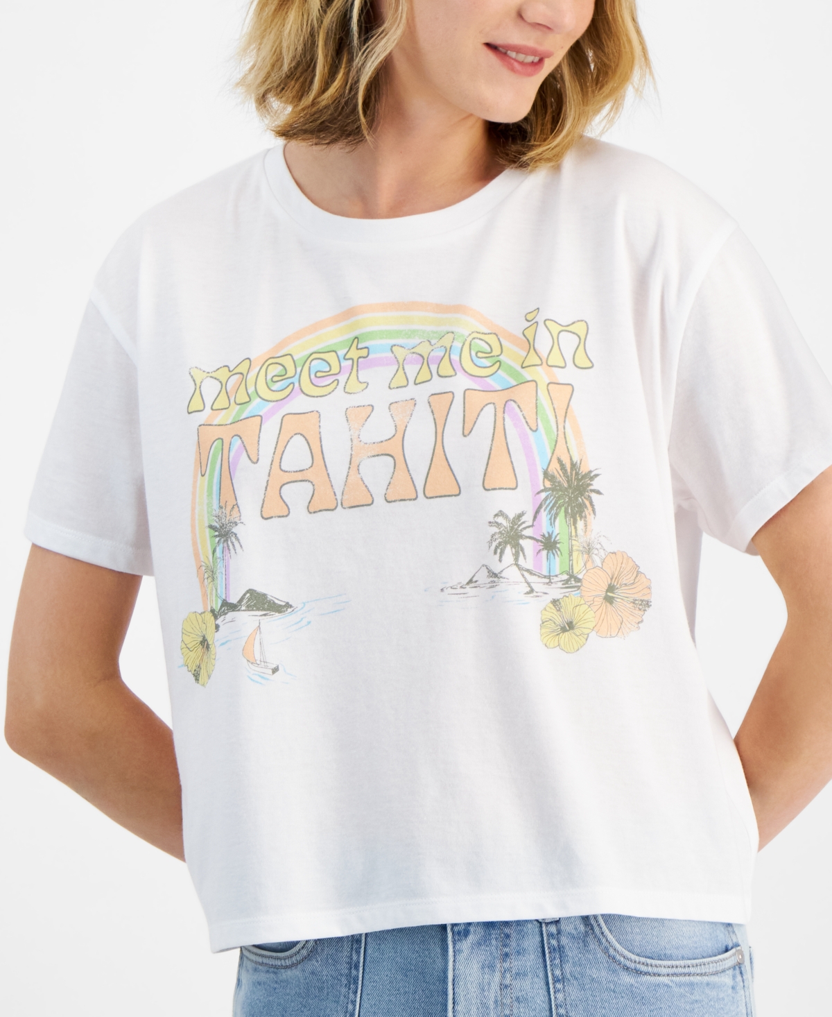 Shop Grayson Threads, The Label Juniors' Tahiti Graphic T-shirt In White