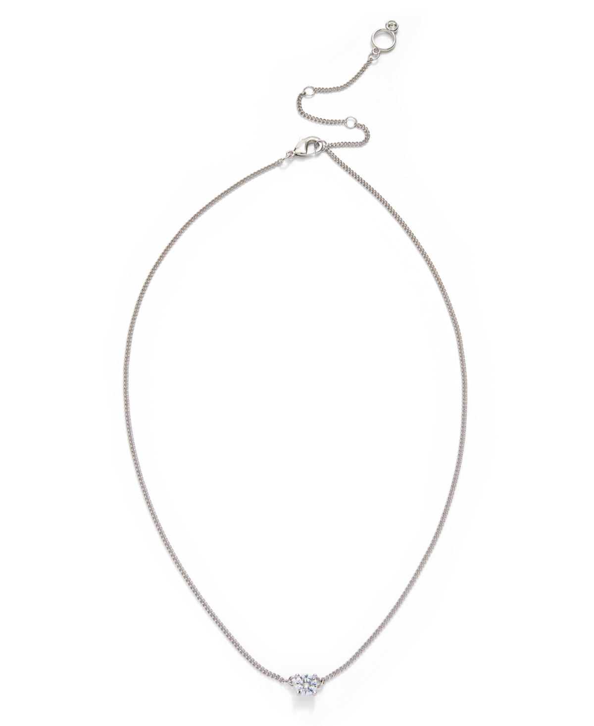 Kleinfeld Cubic Zirconia Round Cut Delicate Necklace In Crystal,rhodium