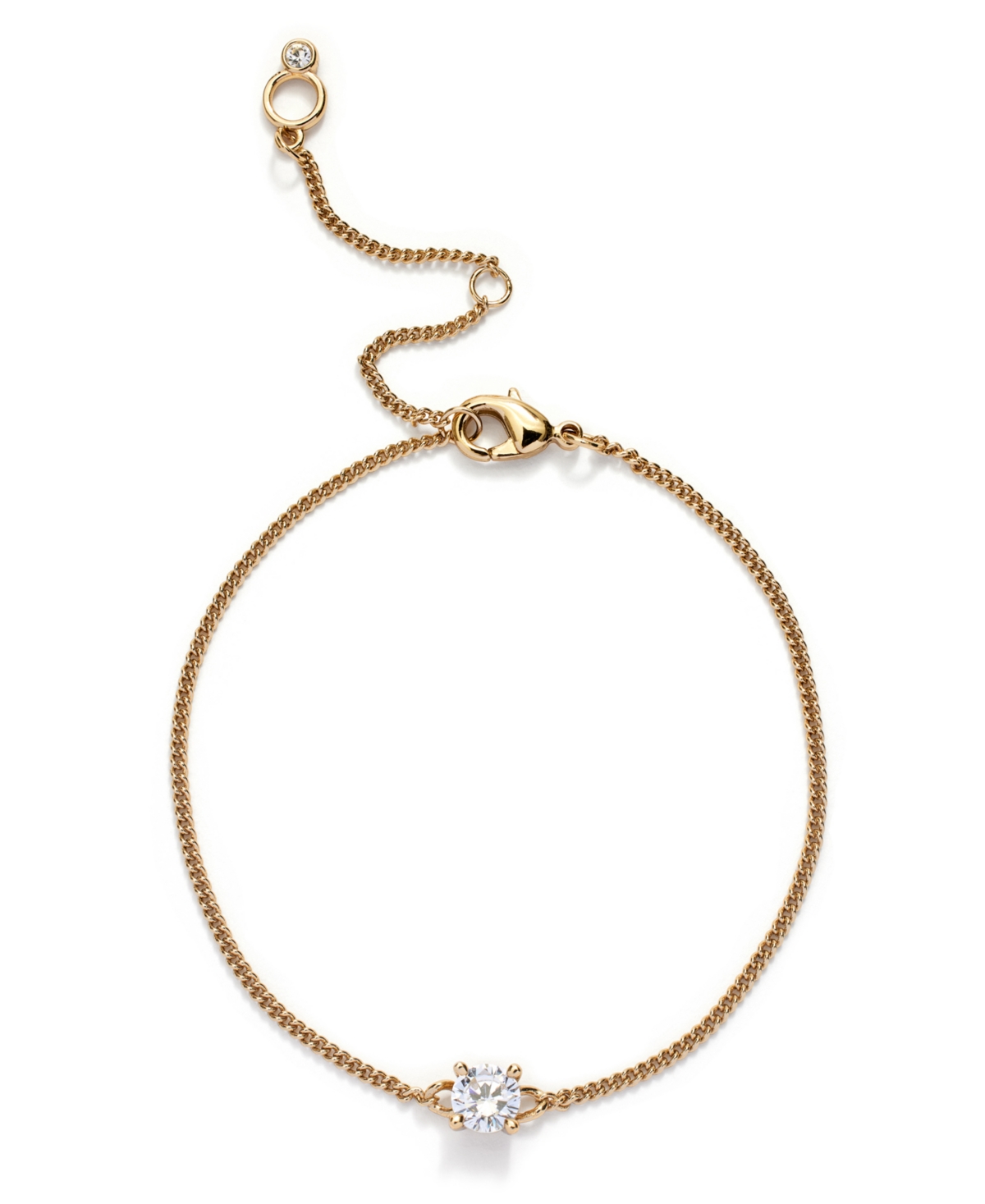 Kleinfeld Cubic Zirconia Round Cut Delicate Bracelet In Crystal,gold