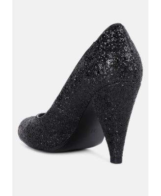 Sugar Plum Glitter Conical Heel Pumps