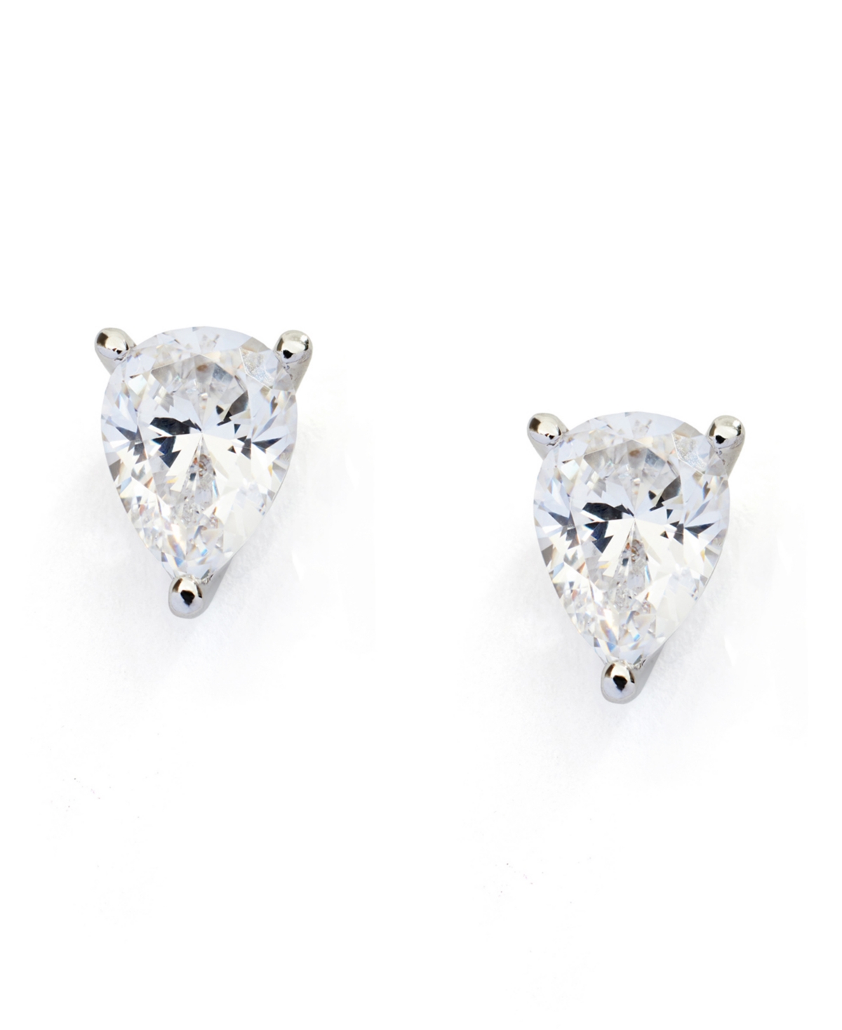 Kleinfeld Cubic Zirconia Pear Cut Stud Earrings In Crystal,rhodium