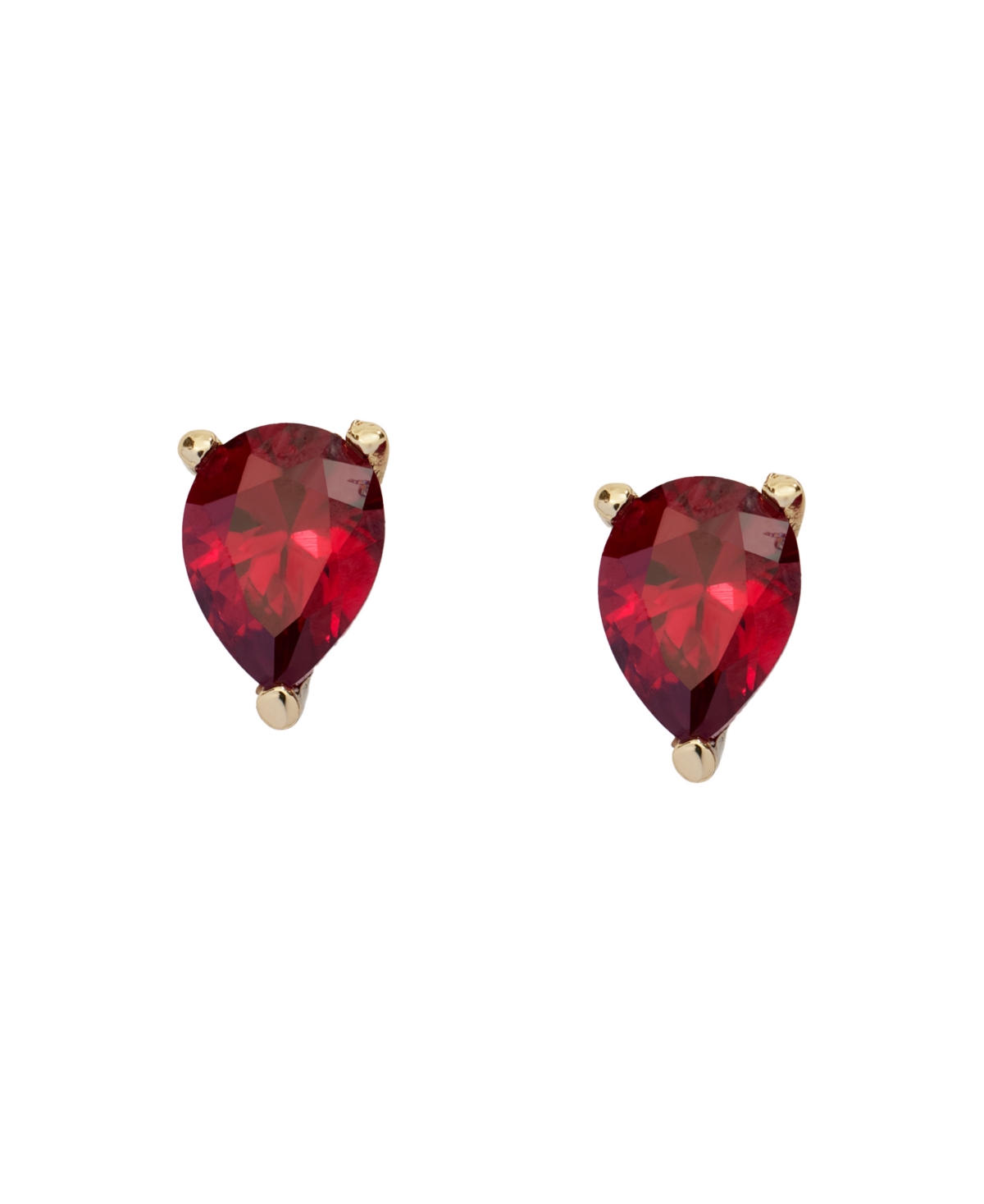 Cubic Zirconia Pear Cut Stud Earrings - Light Rose, Gold