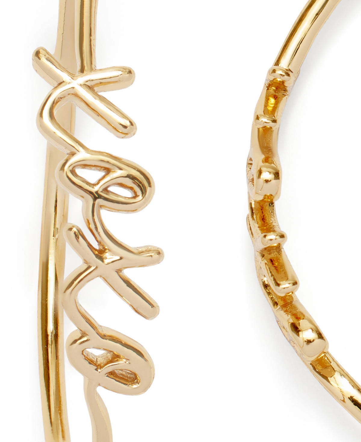 Shop Kleinfeld Gold-tone Xoxo Script Hoop Earrings