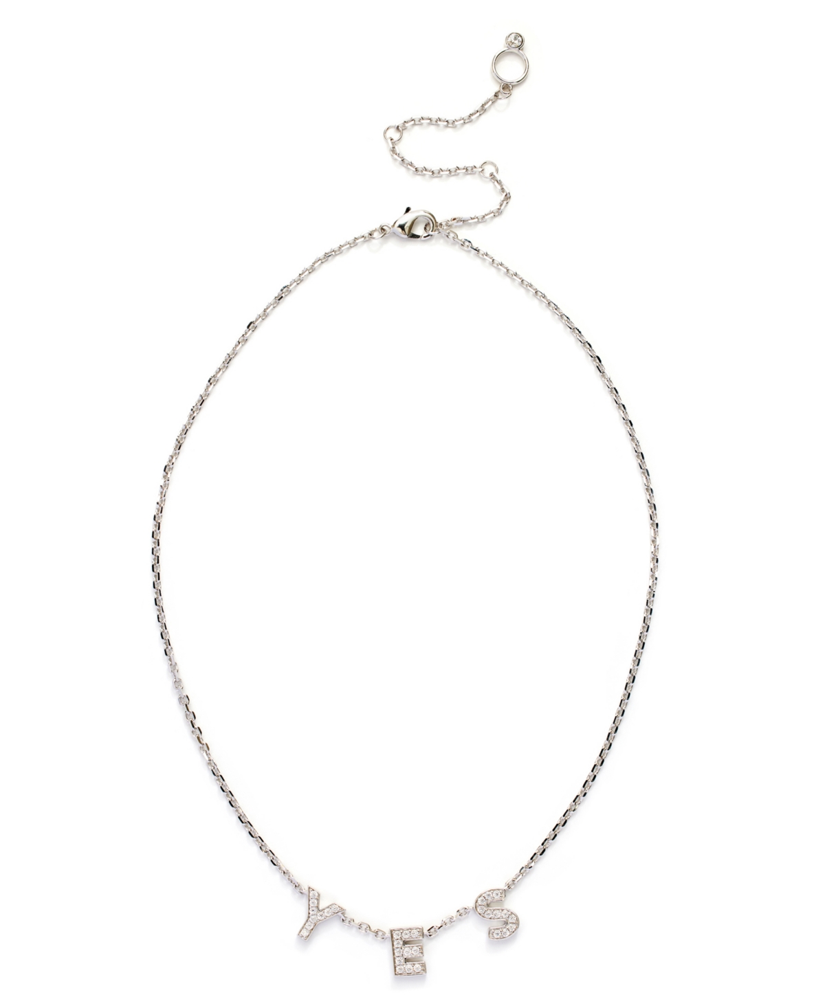 Kleinfeld Cubic Zirconia Pave Yes Bib Necklace In Crystal,rhodium