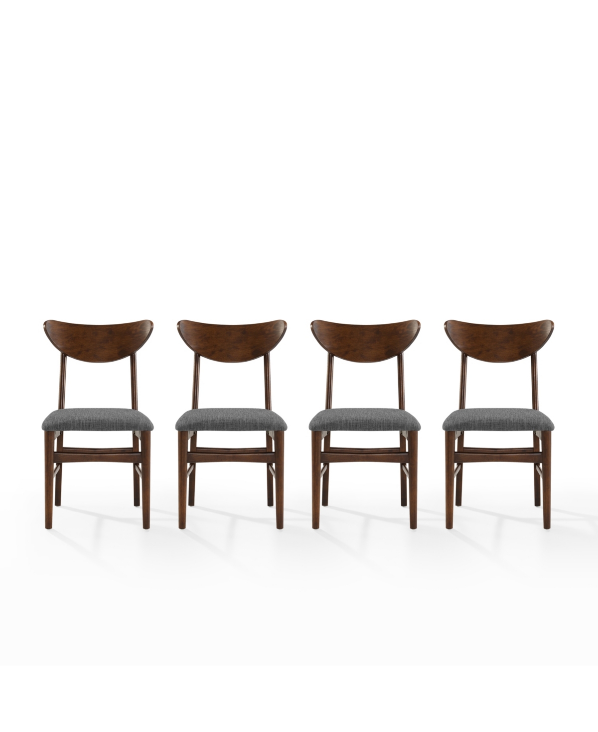 Shop Crosley Landon 4-piece Rubberwood Upholstered Dining Chair Set In Mahogany