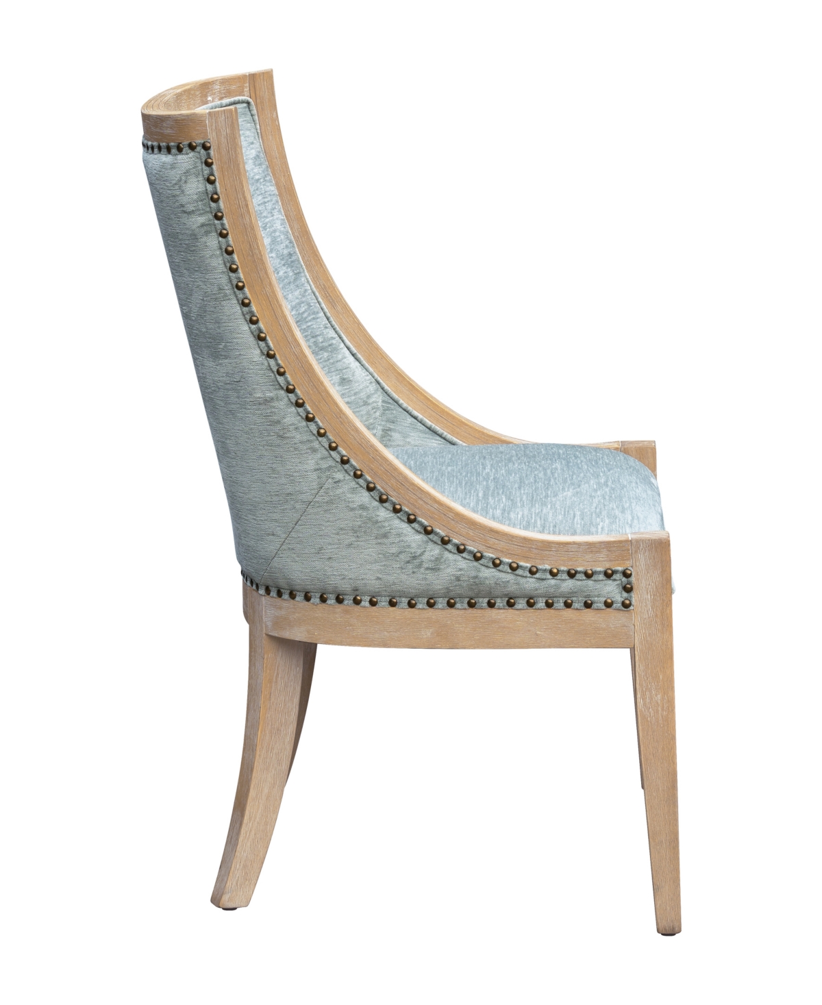 Martha Stewart Collection Elmcrest Upholstered Dining Chair With Nailhead Trim In Soft Green
