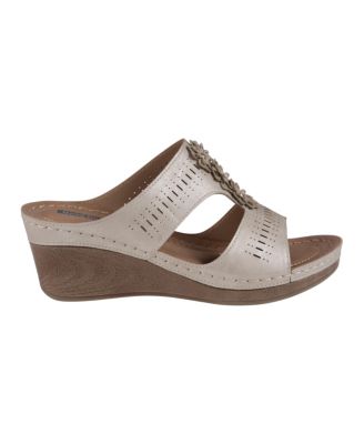 Women's Lisette Flower Perforated Wedge Sandals