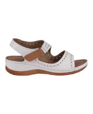 Women's Foster Perforated Double Band Flat Sandals