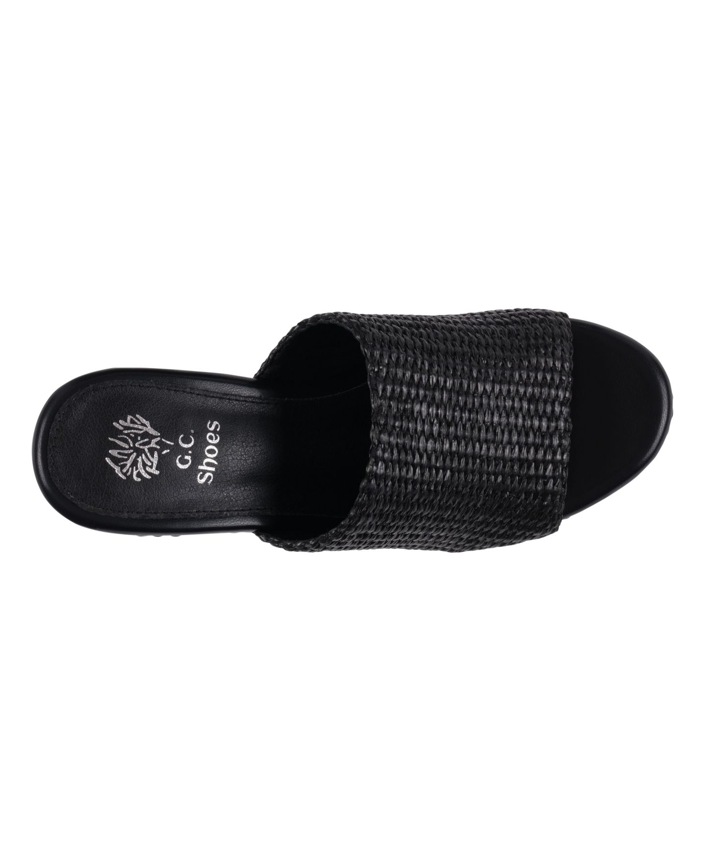 Женские сандалии GC Shoes Vivica Espadrille Slide Wedge, цвет: Чёрный — фото 4