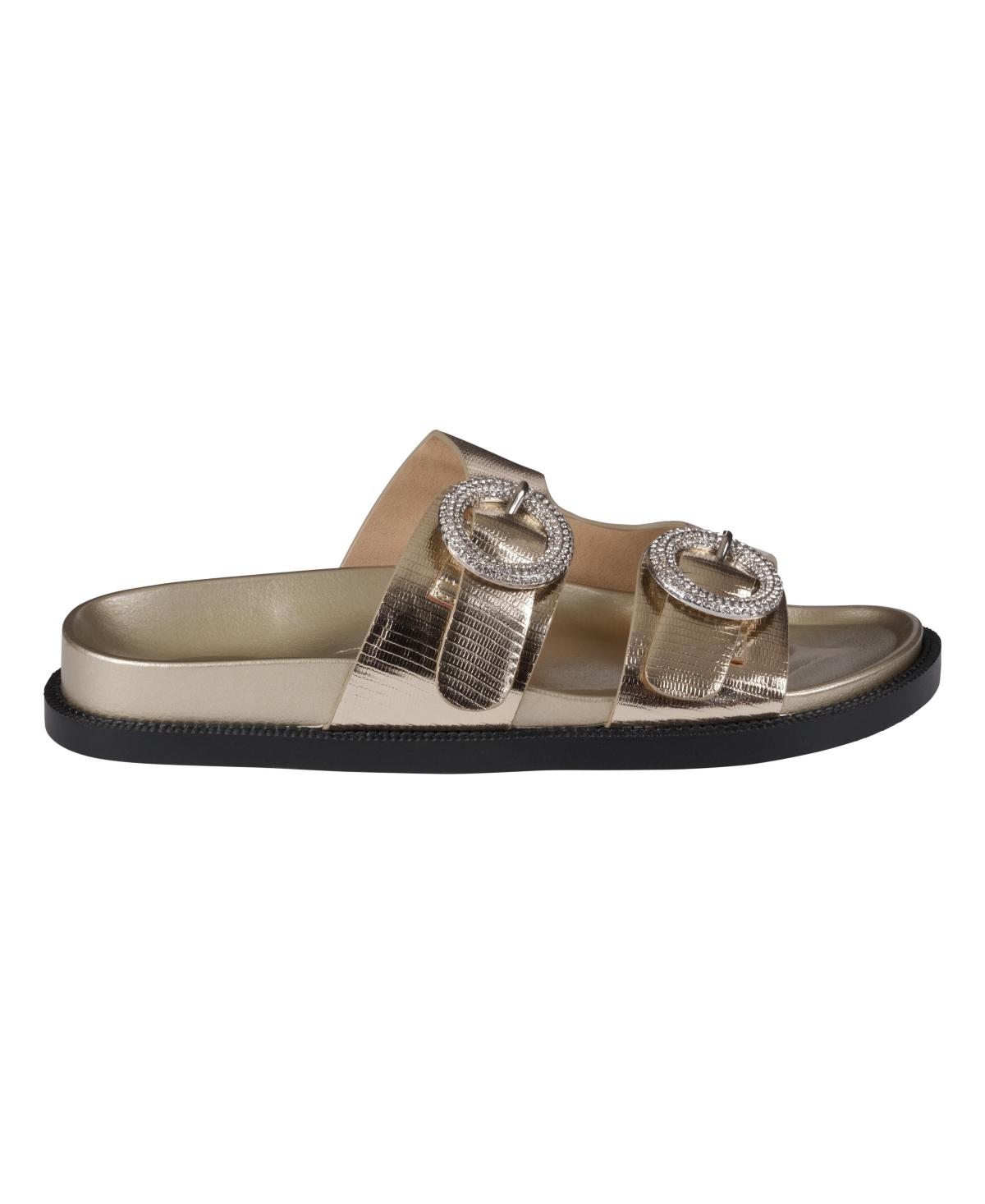 Gc Shoes Women's Jordyn Double Band Embellished Slide Footbed Sandals