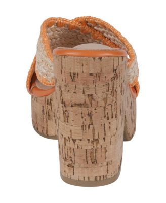 Women's Elsa Woven Cork Heel Platform Sandals