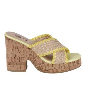 Women's Elsa Woven Cork Heel Platform Sandals