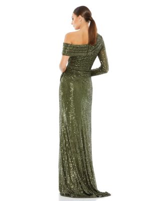 Women's Ieena Sequined Drop Shoulder Faux Wrap Gown