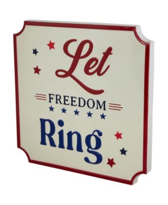 Let Freedom Ring Americana Metal Wall Sign, 11.75"
