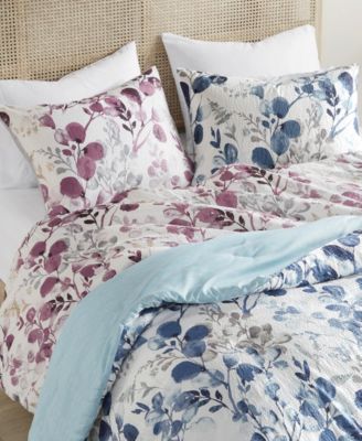 Gabby Reversible Floral Botanical Seersucker 3-Pc. Comforter Set, Full/Queen