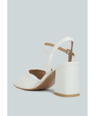 nicholas pleated strap block heel sandals