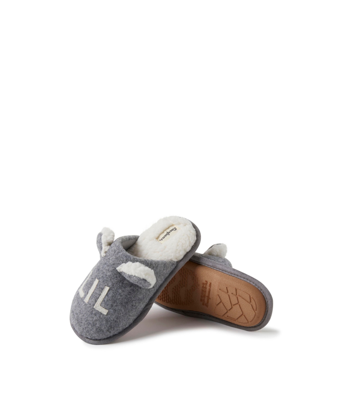 Dearfoams Boys Casey Lil Bear Family Scuff Slipper
