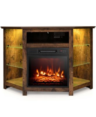 Fireplace TV Stand with Led Lights & 18'' Electric Fireplace for Tvs up to 50''