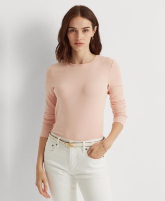 Cotton-Blend Long-Sleeve Top