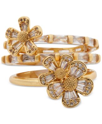 kate spade new york - Gold-Tone 3-Pc. Set Fleurette Ring