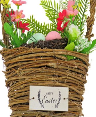 15" Easter Floral Wall Basket