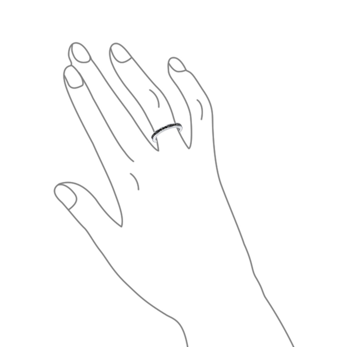 Bling Jewelry Cubic Zirconia Thin Stackable Cz Channel Set Eternity Band Ring Sterling Silver 3MM