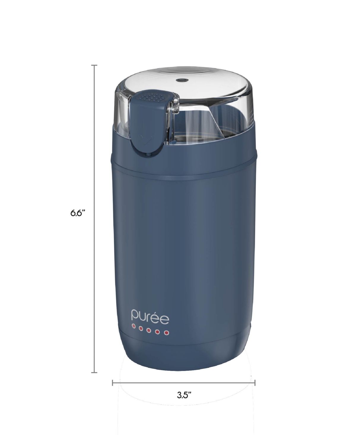 Tzumi Puree Electric Coffee Grinder, One-Touch Spice, Herb, and Coffee Bean Grinder with Stainless Steel Blades