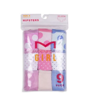 Little & Big Girls Big and Little Dots Hipster Underwear, Pack of 9