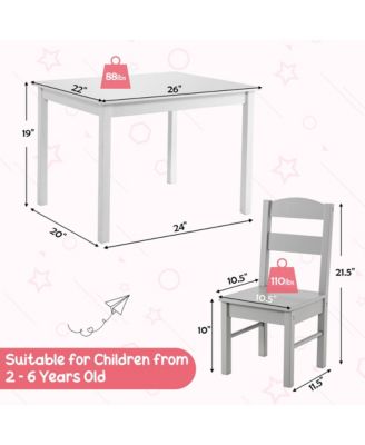 Boys 5 Piece Table & Chair Set Wooden Children Activity