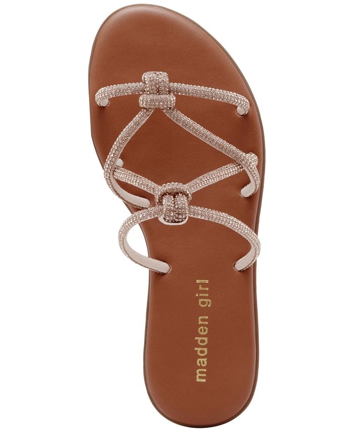Madden Girl Twain Strappy Knotted Rhinestone Slide Sandals Macy's