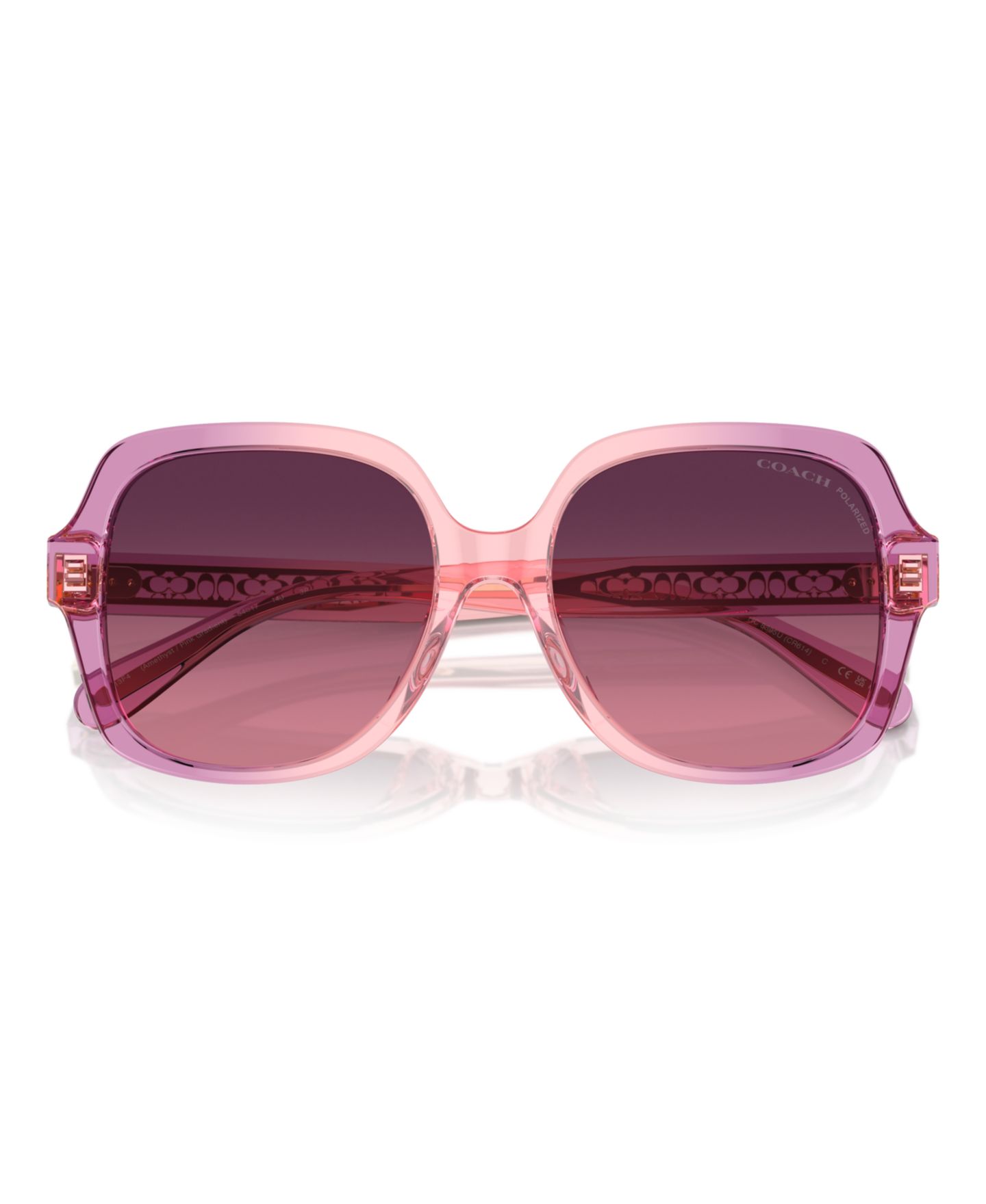 Женские солнцезащитные очки Coach Polarized Sunglasses, CR614, цвет: Аметистовый / Розовый — фото 5