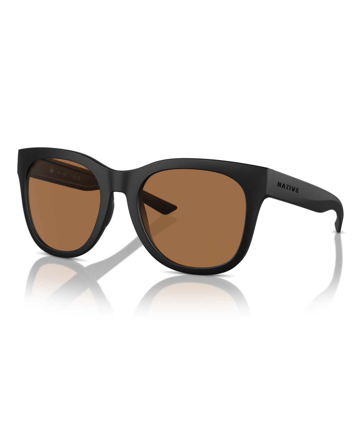 Native Eyewear Women's Polarized Sunglasses, Tiaga Xd9044 In Matte Black,brown
